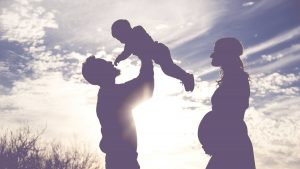 silhouette of family