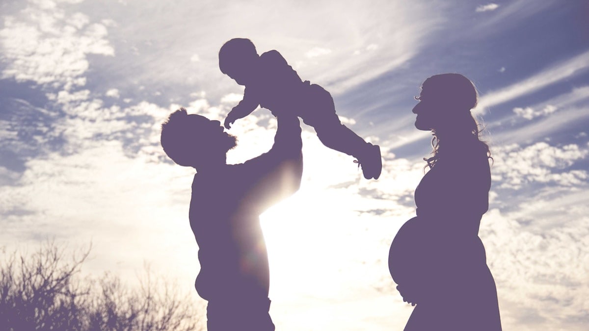silhouette of family